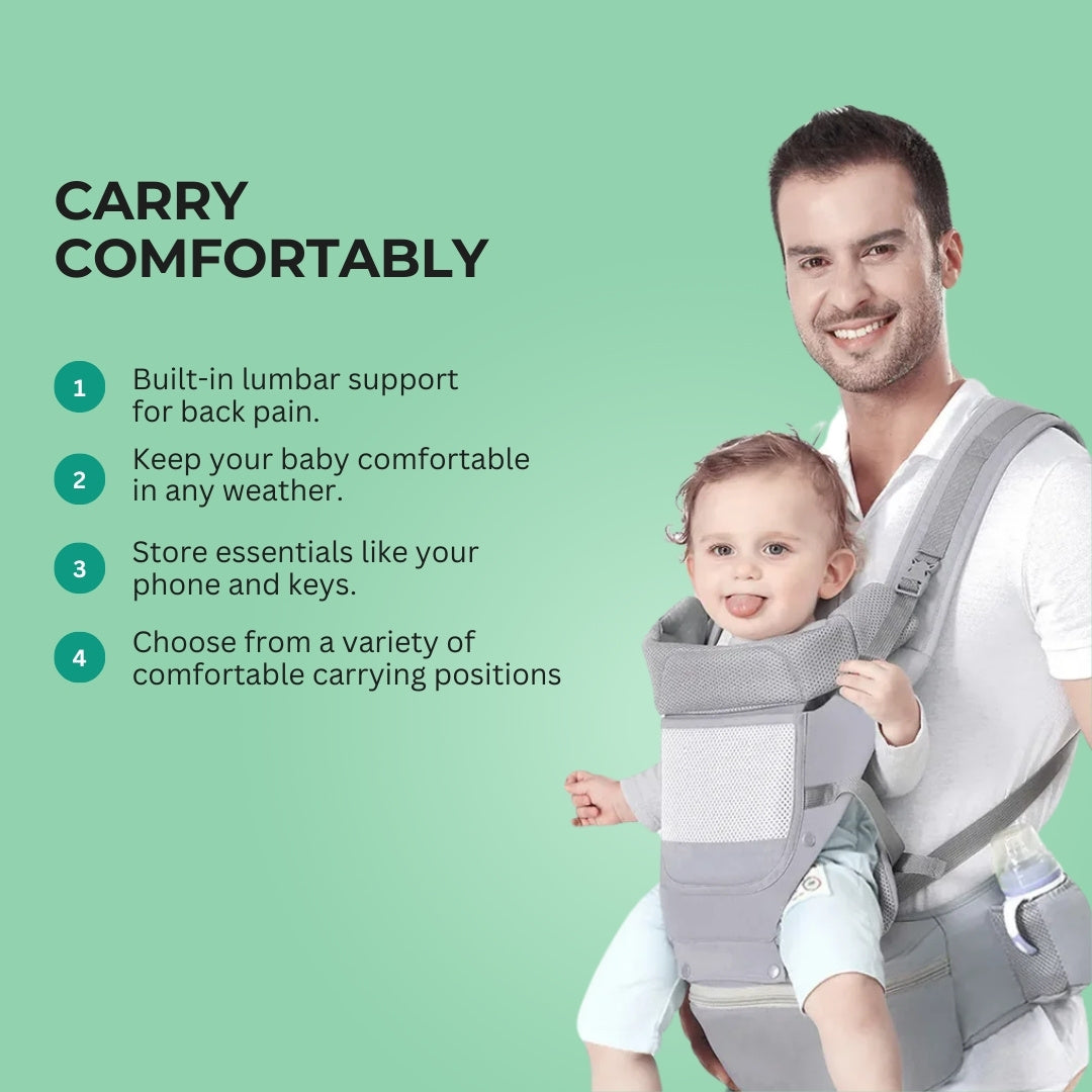 CozyHeartbeat Ergonomic Baby Carrier - A comfortable and supportive baby carrier designed for newborns and toddlers, featuring an adjustable fit for parents and babies."