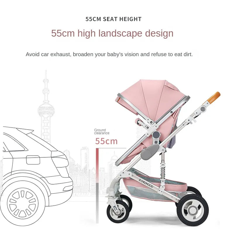 CozyHeartbeat Juno Convertible Pram - A high-quality stroller with 48+ configurations, aircraft-grade aluminum frame, and a spacious seat for newborns and growing families.