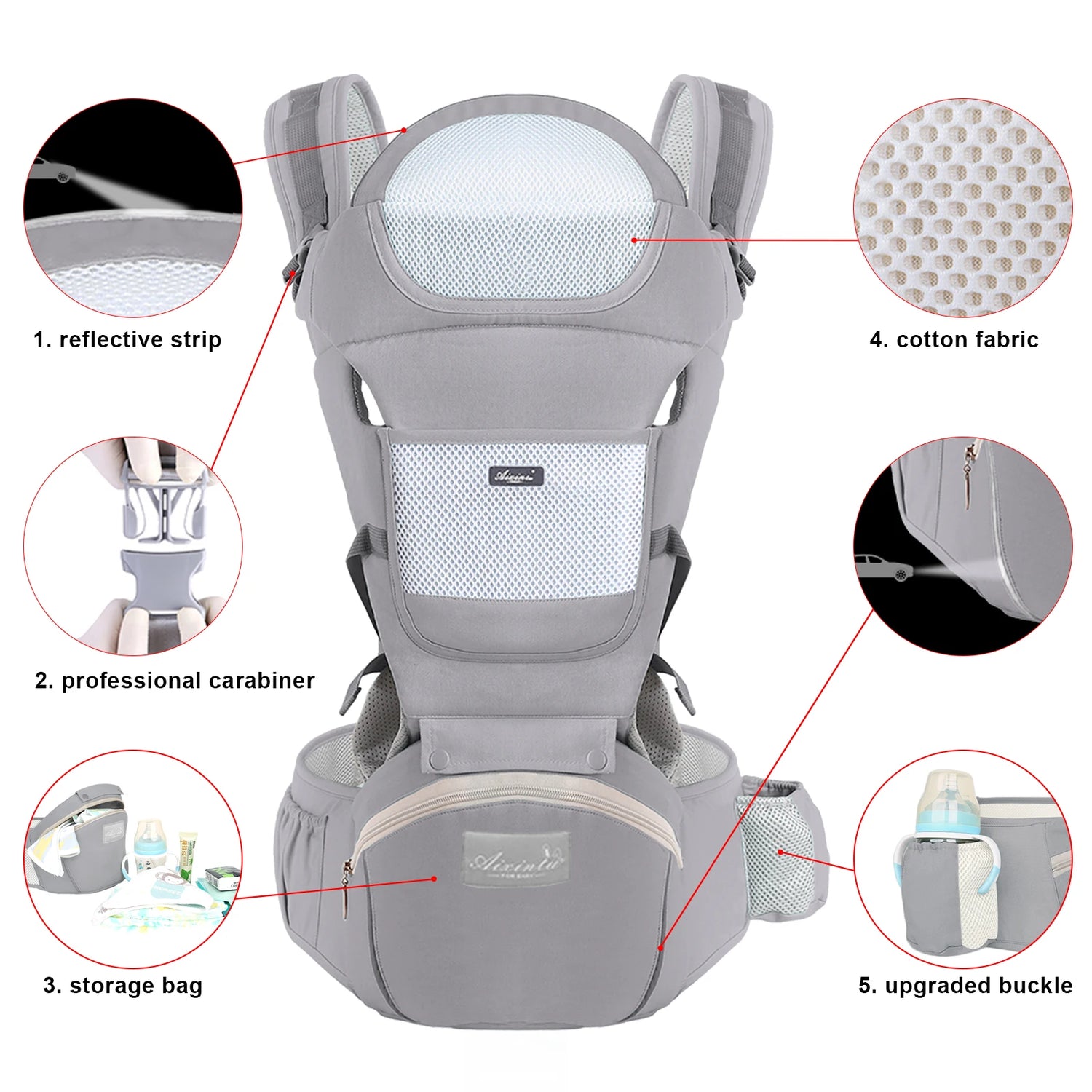 CozyHeartbeat Ergonomic Baby Carrier - A comfortable and supportive baby carrier designed for newborns and toddlers, featuring an adjustable fit for parents and babies."